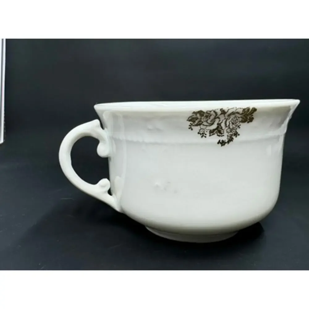 Tea Cup & Saucer Set,No Markings,Pink Peonies, Gold Clusters,No Chips Or Crazing